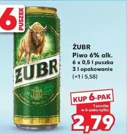 Kaufland Żubr piwo 6% alk. oferta