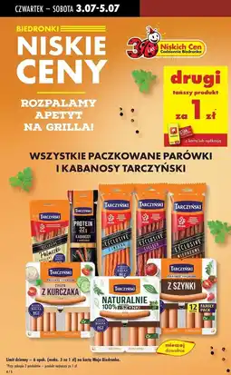 Biedronka Parówki z szynki Tarczyński Naturalnie oferta
