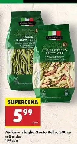 Biedronka Makaron foglie d'ulivo verdi Gustobello oferta