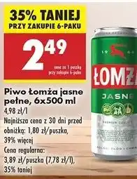 Biedronka Piwo Łomża Jasne (Dawniej Export) oferta