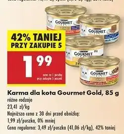 Biedronka Karma dla kota łosoś i kurczak w sosie Purina Gourmet Gold oferta