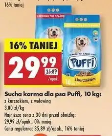 Biedronka Karma sucha dla psa z wołowiną Puffi oferta
