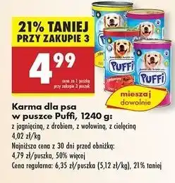 Biedronka Karma dla psa z cielęciną Puffi oferta