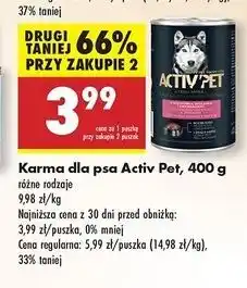 Biedronka Karma dla psa z wątróbką wołową i ziemniakami Activ Pet oferta