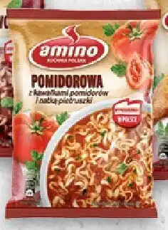 Lewiatan Zupa pomidorowa z kawałkami pomidorów i natką pietruszki Amino oferta