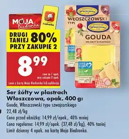 Biedronka Ser żółty w plastrach gouda Włoszczowa oferta