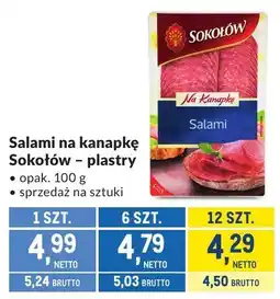 Makro Salami Sokołów na kanapkę plastry oferta