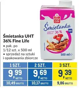 Makro Śmietanka UHT 36% Fine Life oferta