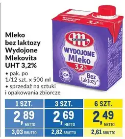Makro Mleko bez laktozy Wydojone Mlekovita UHT 3,2% oferta