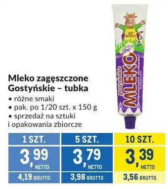 Makro Mleko zagęszczone Gostyńskie tubka oferta
