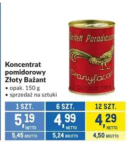 Makro Koncentrat pomidorowy Złoty Bażant oferta