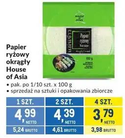 Makro Papier ryżowy okrągły House of Asia oferta