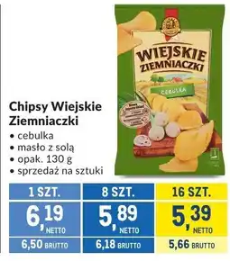 Makro Chipsy Wiejskie Ziemniaczki cebulka/masło z solą oferta