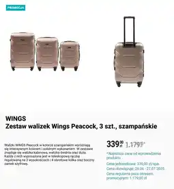 Biedronka WINGS Zestaw walizek Wings Peacock oferta