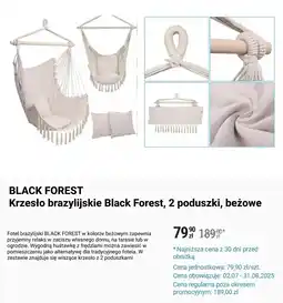 Biedronka BLACK FOREST Krzesło brazylijskie Black Forest, 2 poduszki, beżowe oferta