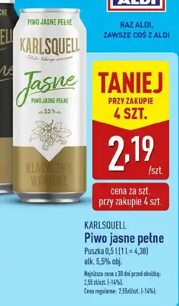 ALDI KARLSQUELL Piwo jasne pełne oferta