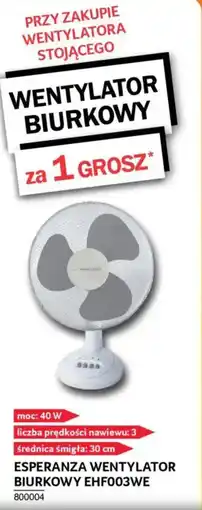 Selgros Esperanza wentylator biurkowy ehf003we oferta