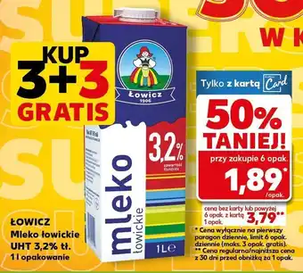 Kaufland Mleko łowickie UHT 3,2% tł. Łowicz oferta