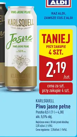ALDI KARLSQUELL Piwo jasne pełne oferta