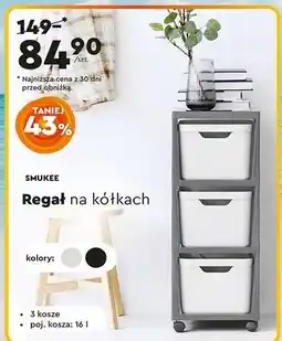 Biedronka Regał na kółkach 36.6 x 29.6 77 cm Smukee oferta