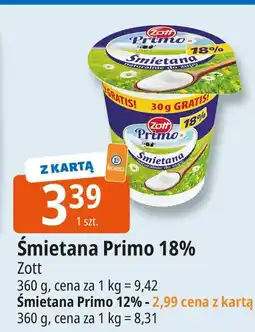 E.Leclerc Śmietana Primo 18% Zott oferta
