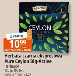 E.Leclerc Herbata czarna ekspresowa Pure Ceylon Big-Active Herbapol oferta