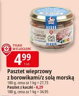 E.Leclerc Pasztet wieprzowy z borowikami/z solą morską Cote Table oferta