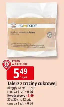 E.Leclerc Talerze z trzciny cukrowej Homeside oferta