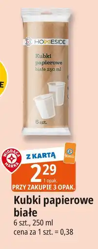 E.Leclerc Kubki papierowe białe Homeside oferta