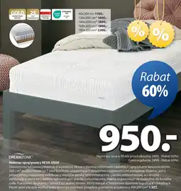 JYSK DREAMZONE Materac sprężynowy REVA GS60 oferta