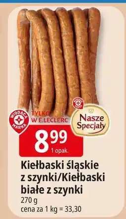 E.Leclerc Kiełbaski śląskie z szynki Wiodąca Marka Nasze Specjały oferta