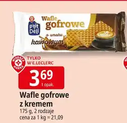 E.Leclerc Wafle gofrowe o smaku kakaowym Wiodąca Marka P'tit Deli oferta