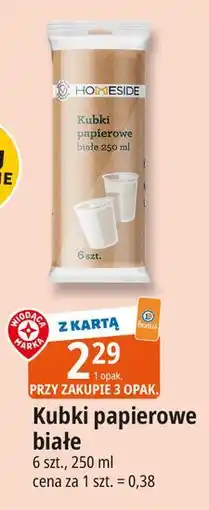 E.Leclerc Kubki papierowe białe 250 ml Homeside oferta