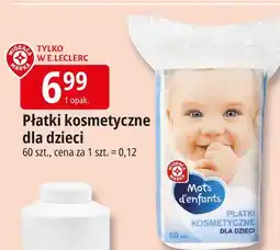 E.Leclerc Płatki kosmetyczne dla dzieci Wiodąca Marka Mots D'enfants oferta