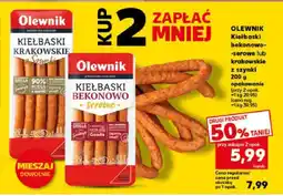 Kaufland Kiełbaski bekonowo-serowe lub krakowskie z szynki Olewnik oferta
