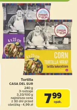 Carrefour Market Tortilla kukurydziana Casa Del Sur 3 rodzaje oferta