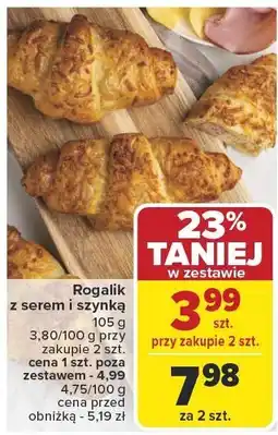 Carrefour Rogalik z serem i szynką 105g Carrefour oferta