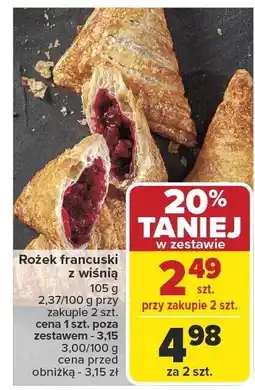 Carrefour Rożek francuski z wiśnią 105g Carrefour oferta