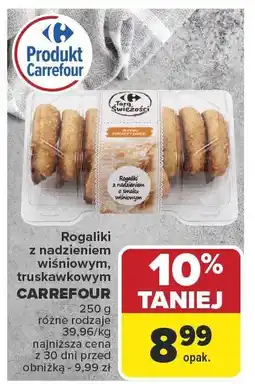 Carrefour Rogaliki z nadzieniem wiśniowym, truskawkowym Carrefour 250g oferta