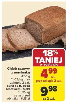 Carrefour Market Chleb razowy z maślanką 450g Carrefour Market oferta