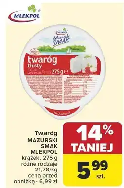 Carrefour Twaróg mazurski smak Mlekpol oferta