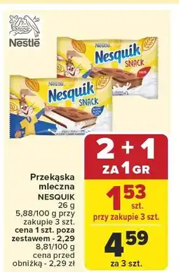 Carrefour Przekąska mleczna Nesquik Nestle oferta