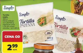 Carrefour Tortilla pszenna Simply oferta