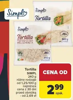 Carrefour Tortilla Simpl wieloziarnista 240g oferta