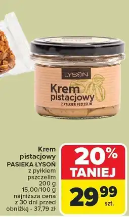 Carrefour Krem pistacjowy z pyłkiem pszczelim Pasieka Łysoń oferta