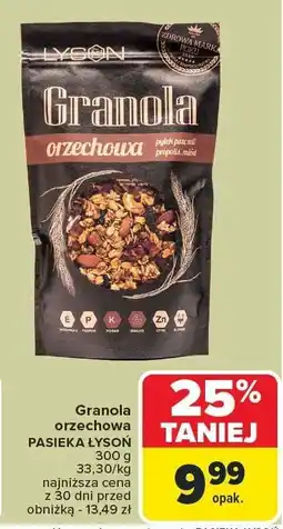 Carrefour Market Granola orzechowa Pasieka Łysoń oferta