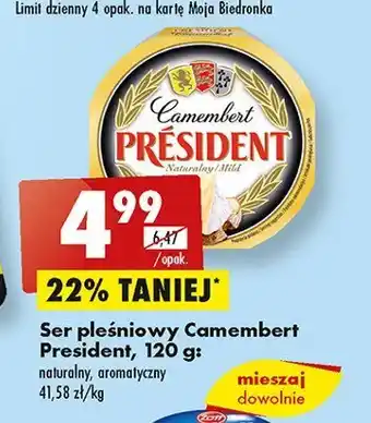 Biedronka Ser camembert aromatyczny 1 SZT 120 G oferta