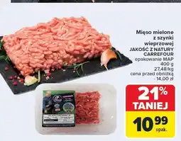 Carrefour Mięso mielone z szynki wieprzowej Jakość z Natury Carrefour oferta