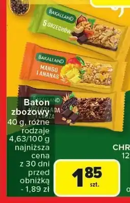 Carrefour Baton zbożowy Bakalland różne rodzaje oferta