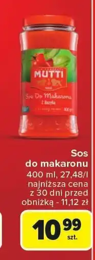 Carrefour Sos pomidorowy Mutti oferta